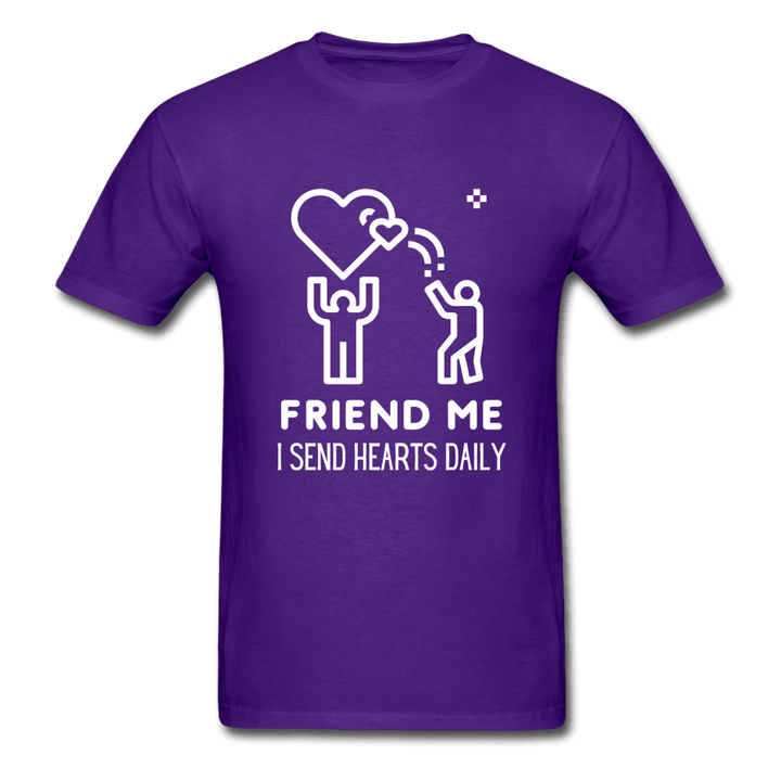 Friend Me I Send Hearts Daily Ultra Cotton T-Shirt - purple