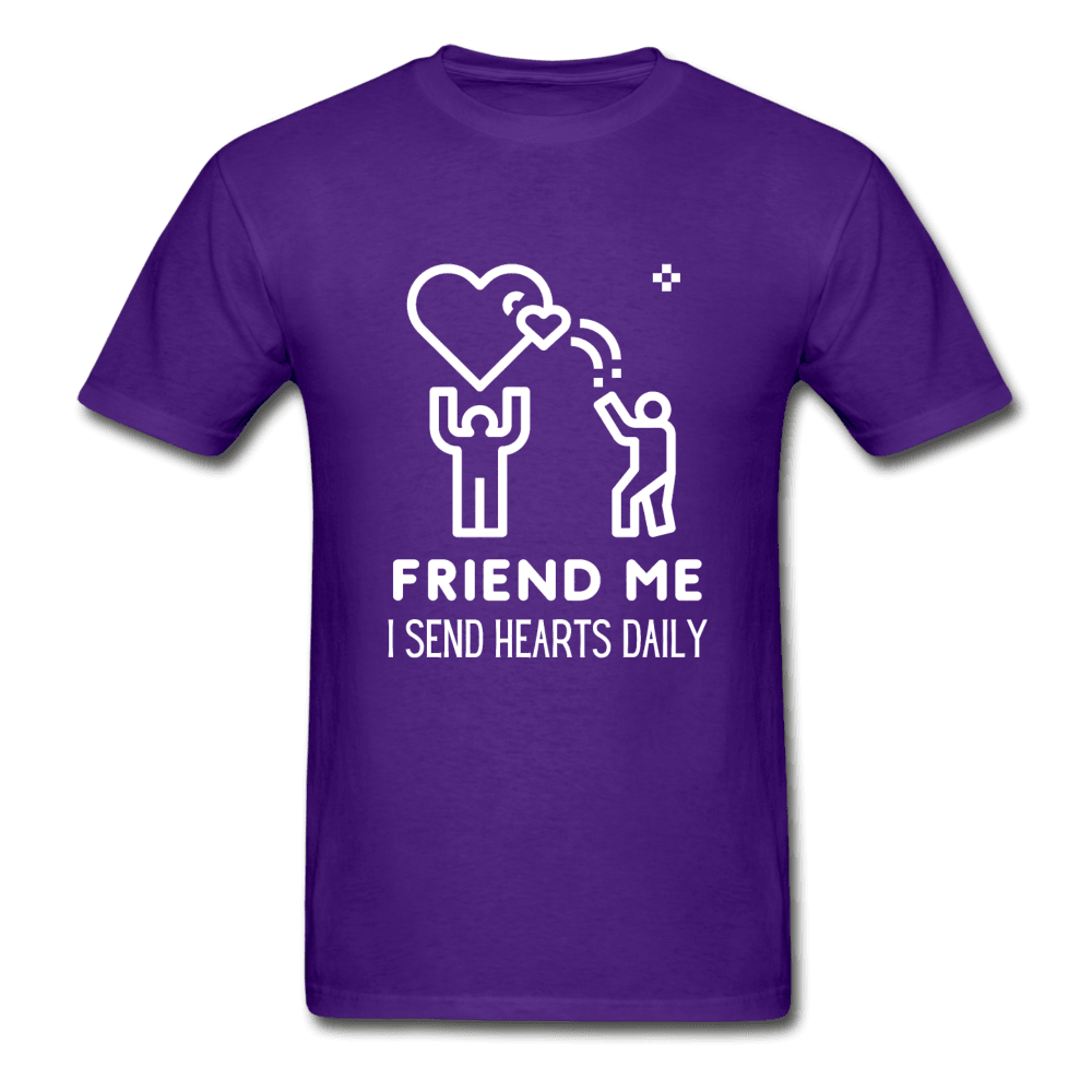 Friend Me I Send Hearts Daily Ultra Cotton T-Shirt - purple