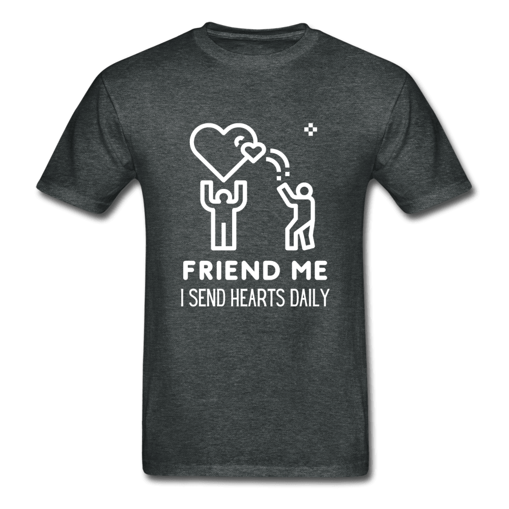 Friend Me I Send Hearts Daily Ultra Cotton T-Shirt - deep heather