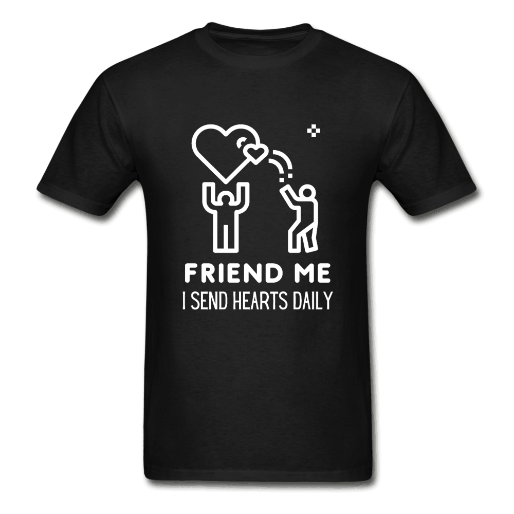 Friend Me I Send Hearts Daily Ultra Cotton T-Shirt - black