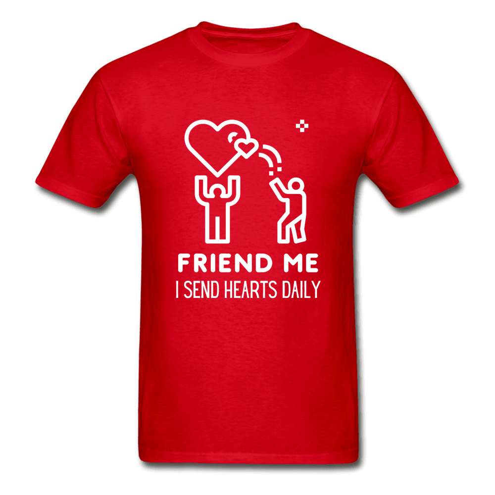 Friend Me I Send Hearts Daily Ultra Cotton T-Shirt - red