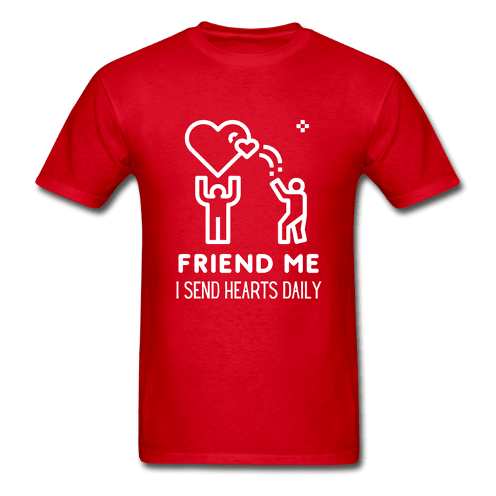 Friend Me I Send Hearts Daily Ultra Cotton T-Shirt - red