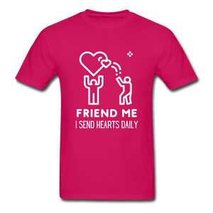 Friend Me I Send Hearts Daily Ultra Cotton T-Shirt - fuchsia