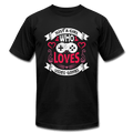 Just A Girl Who Loves Video Games Hearts Unisex Jersey T-Shirt - black
