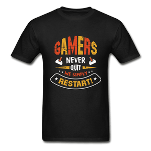 Gamers Never Quit We Simply Restart Ultra Cotton T-Shirt - black