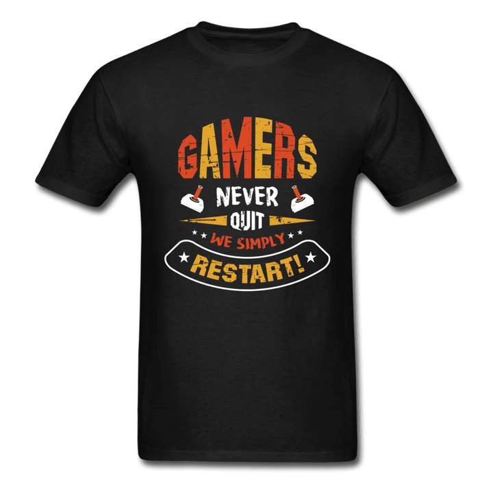 Gamers Never Quit We Simply Restart Ultra Cotton T-Shirt - black