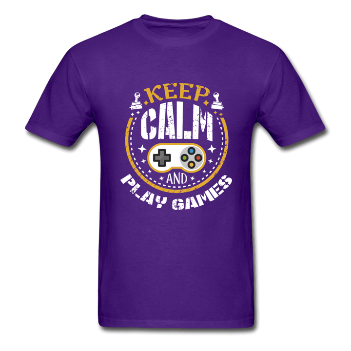 Keep Calm and Play Games Ultra Cotton T-Shirt - purple