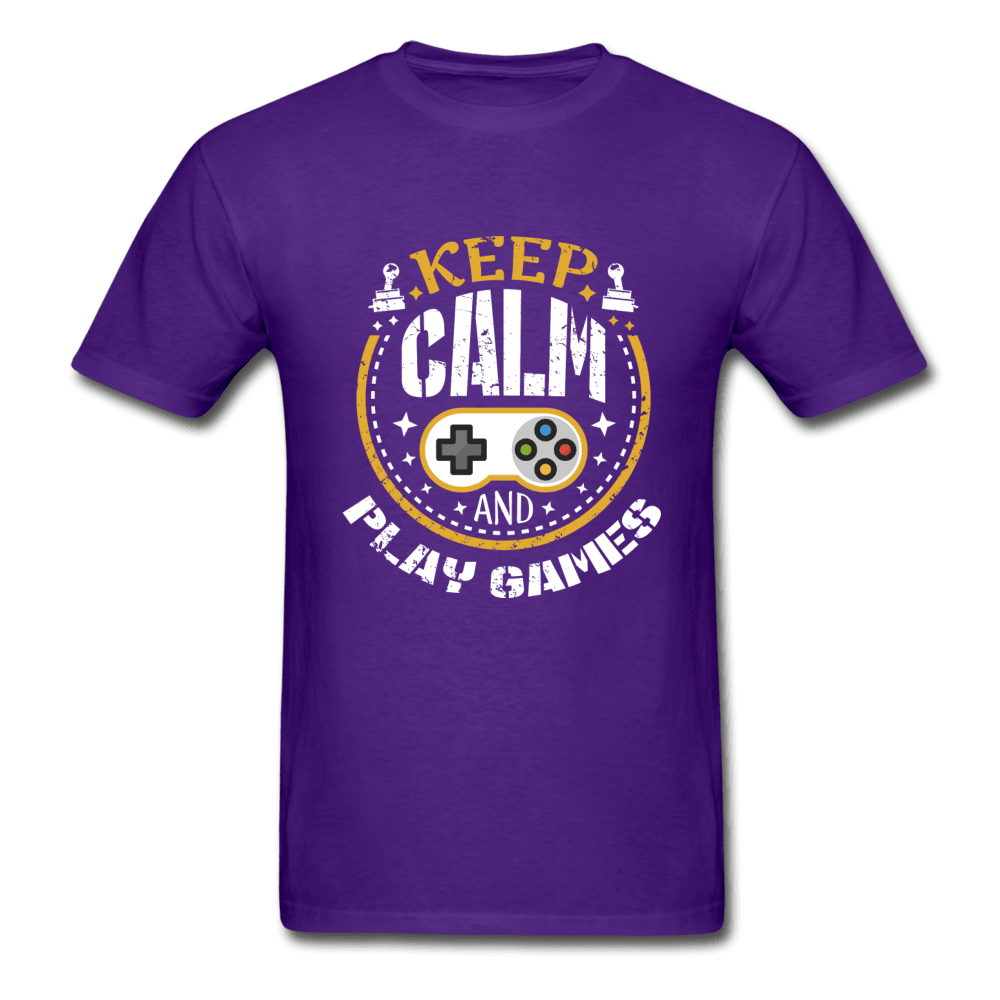 Keep Calm and Play Games Ultra Cotton T-Shirt - purple