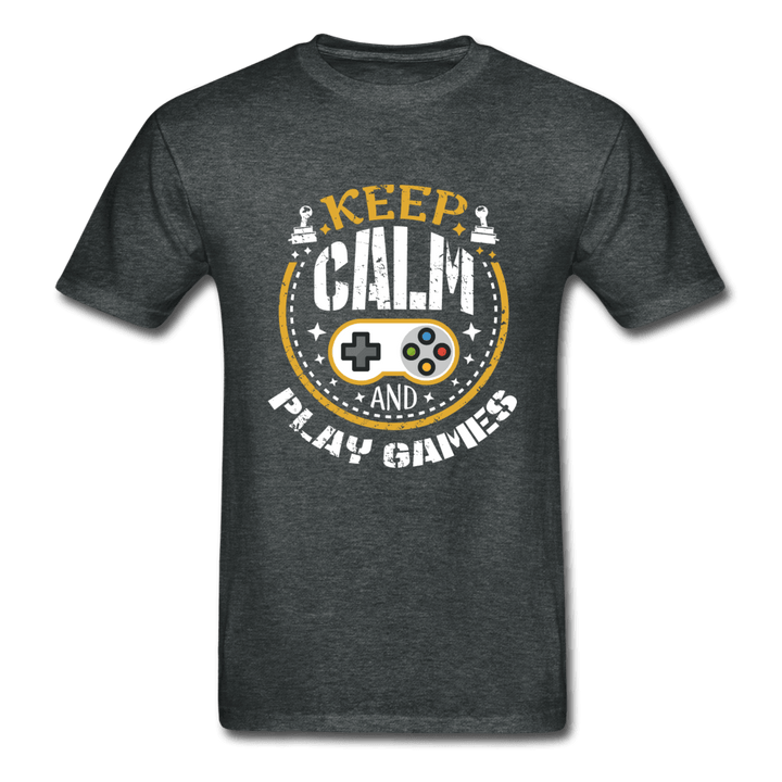 Keep Calm and Play Games Ultra Cotton T-Shirt - deep heather