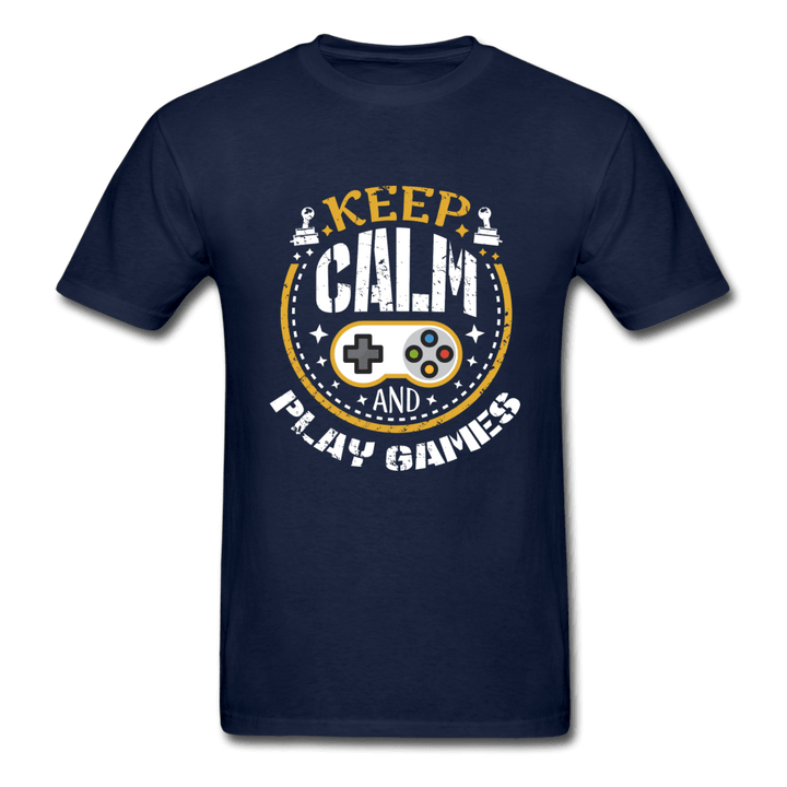 Keep Calm and Play Games Ultra Cotton T-Shirt - navy