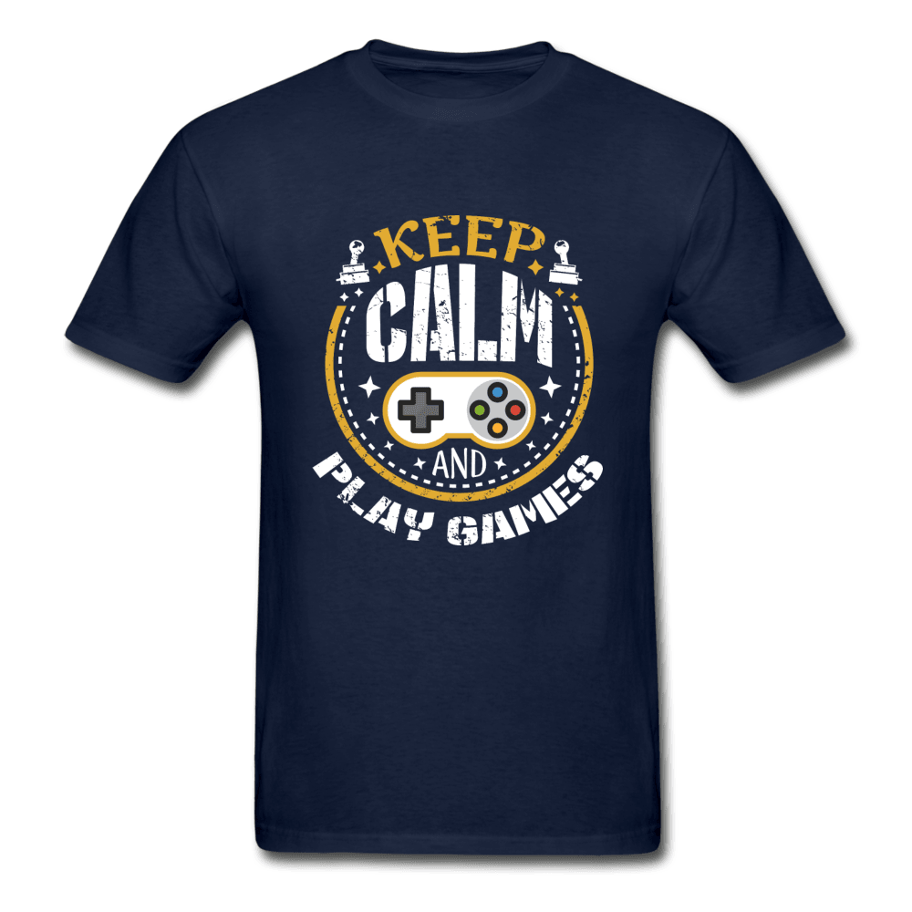 Keep Calm and Play Games Ultra Cotton T-Shirt - navy