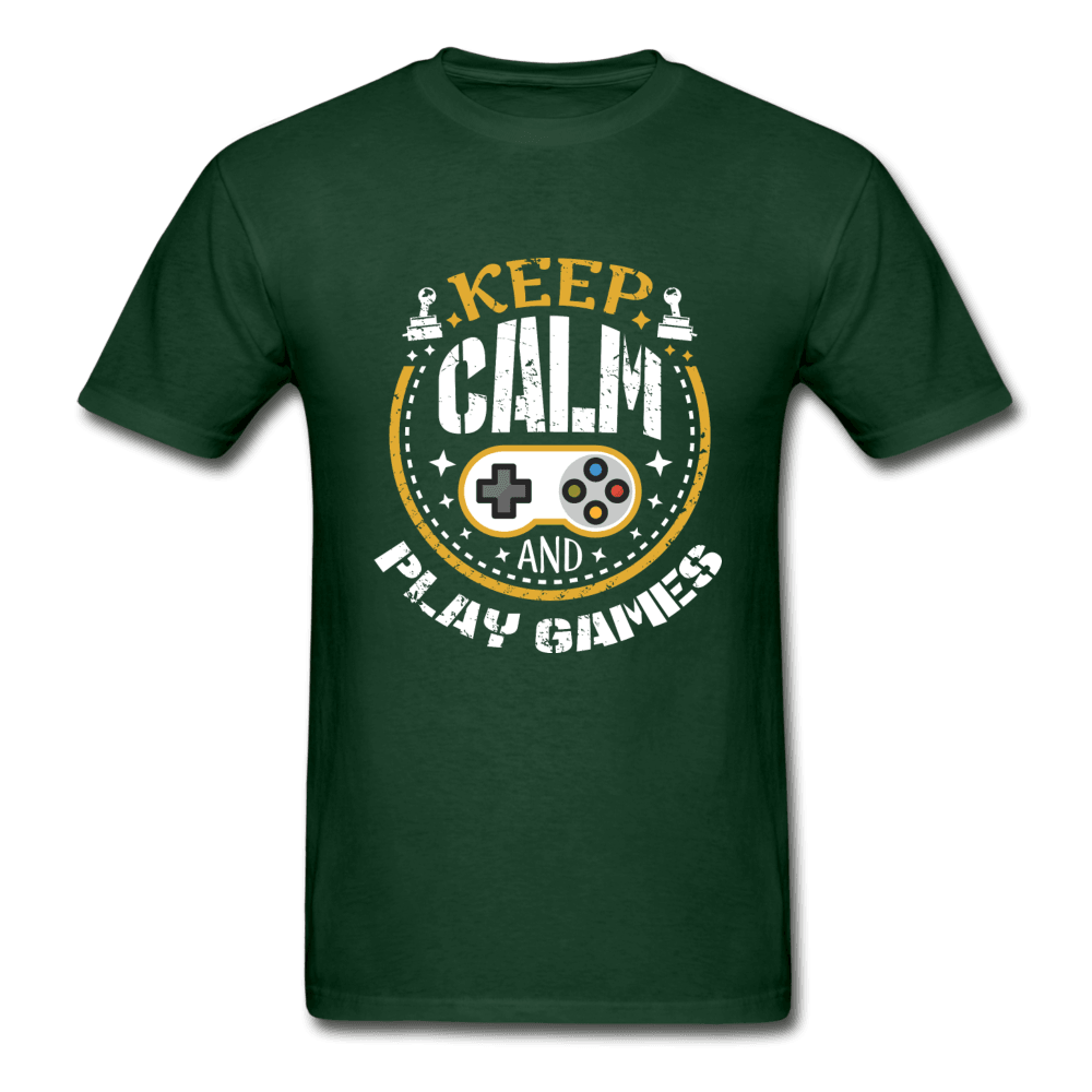 Keep Calm and Play Games Ultra Cotton T-Shirt - forest green