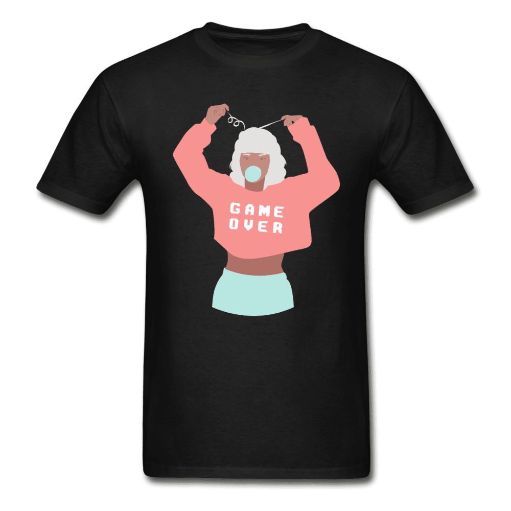 Game Over Bubble Gum Girl Ultra Cotton Unisex T-Shirt - black