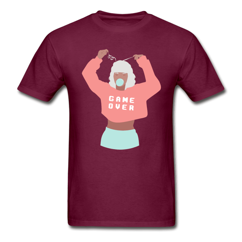 Game Over Bubble Gum Girl Ultra Cotton Unisex T-Shirt - burgundy