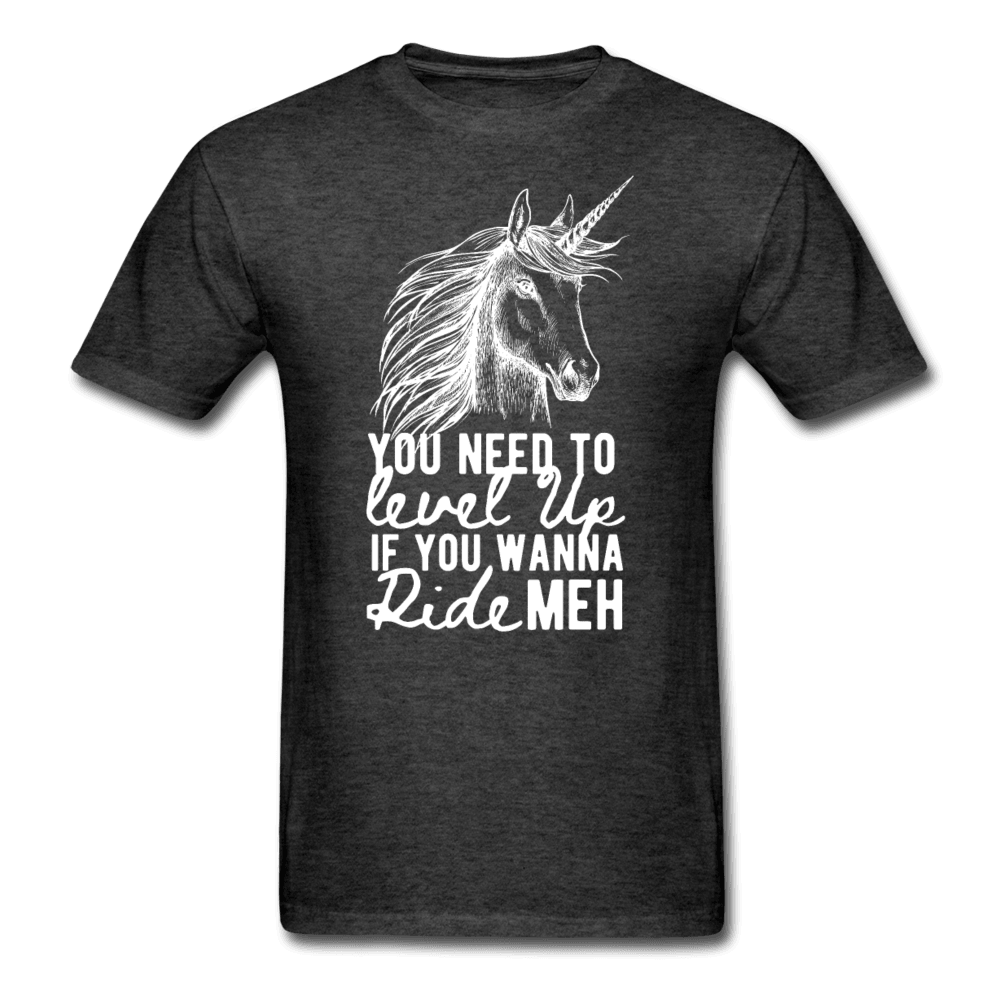 Unicorn Need To Level Up Unisex T-Shirt - heather black