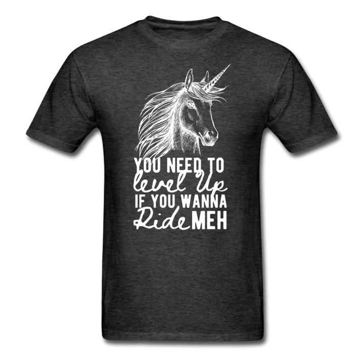 Unicorn Need To Level Up Unisex T-Shirt - heather black