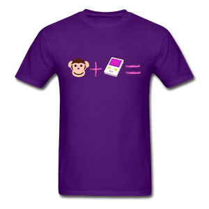 Monkey + Game Boy Equals Unisex T-Shirt - purple