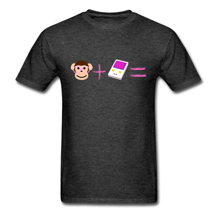Monkey + Game Boy Equals Unisex T-Shirt - heather black