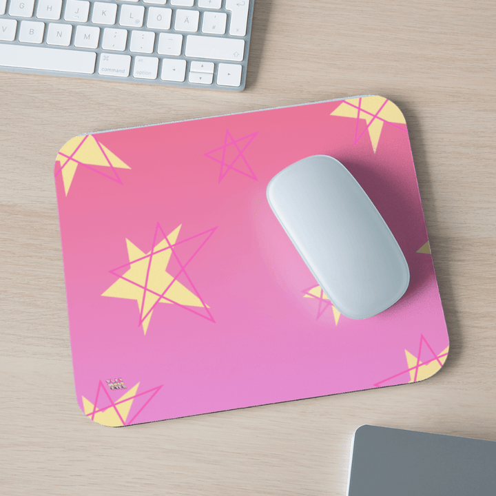 Stars and More Stars Pink Mouse Pad - white
