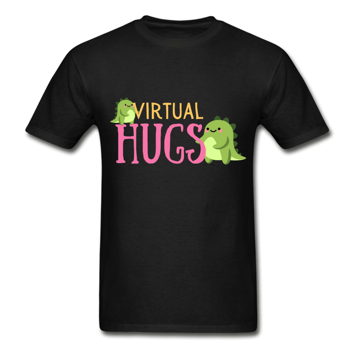 Virtual Hugs Cute Dinosaurs Ultra Cotton T-Shirt - black