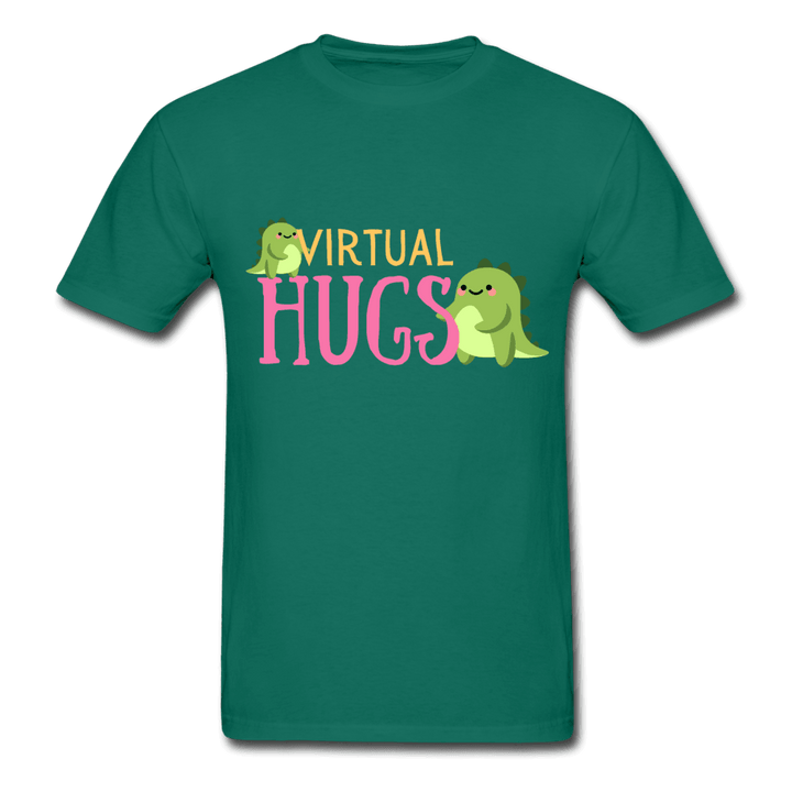 Virtual Hugs Cute Dinosaurs Ultra Cotton T-Shirt - petrol
