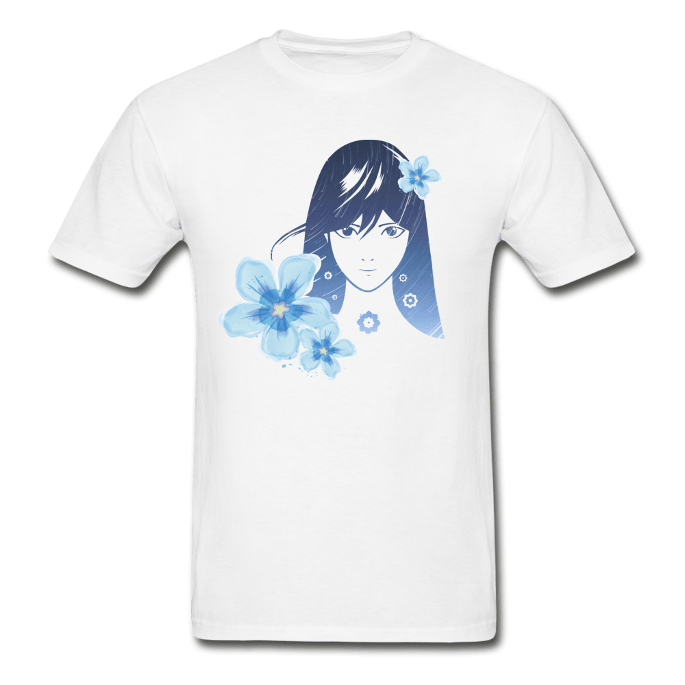 Star Spiral Galaxy Anime Girl Utra Cotton T-Shirt - white