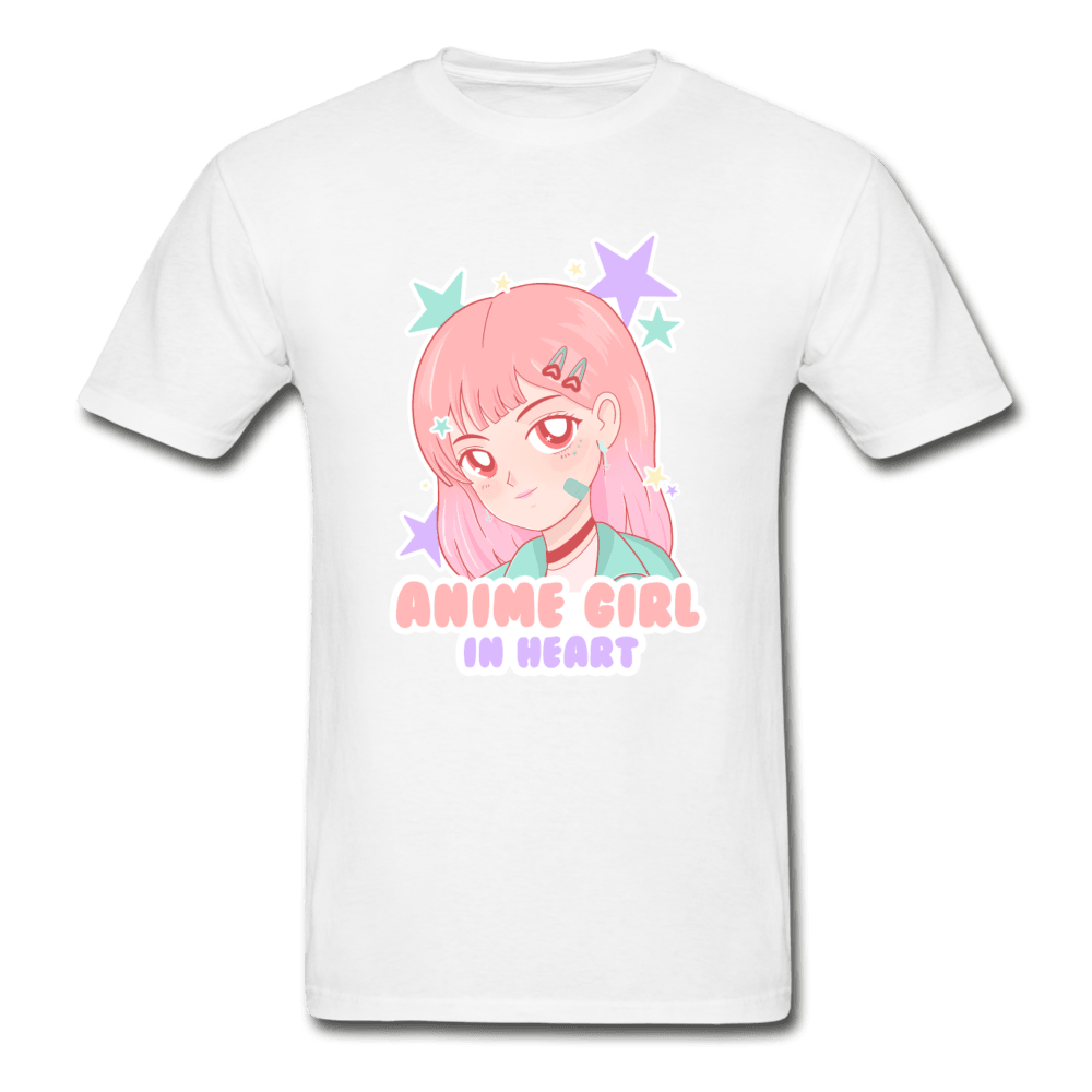 Anime Girl In Heart Cute Ultra Cotton T-Shirt - white