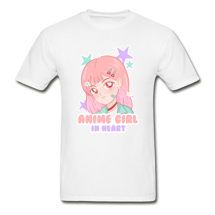 Anime Girl In Heart Cute Ultra Cotton T-Shirt - white