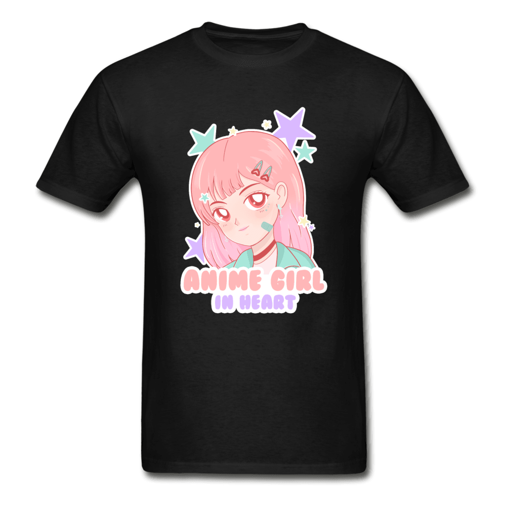 Anime Girl In Heart Cute Ultra Cotton T-Shirt - black