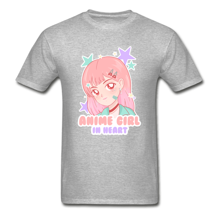Anime Girl In Heart Cute Ultra Cotton T-Shirt - heather gray
