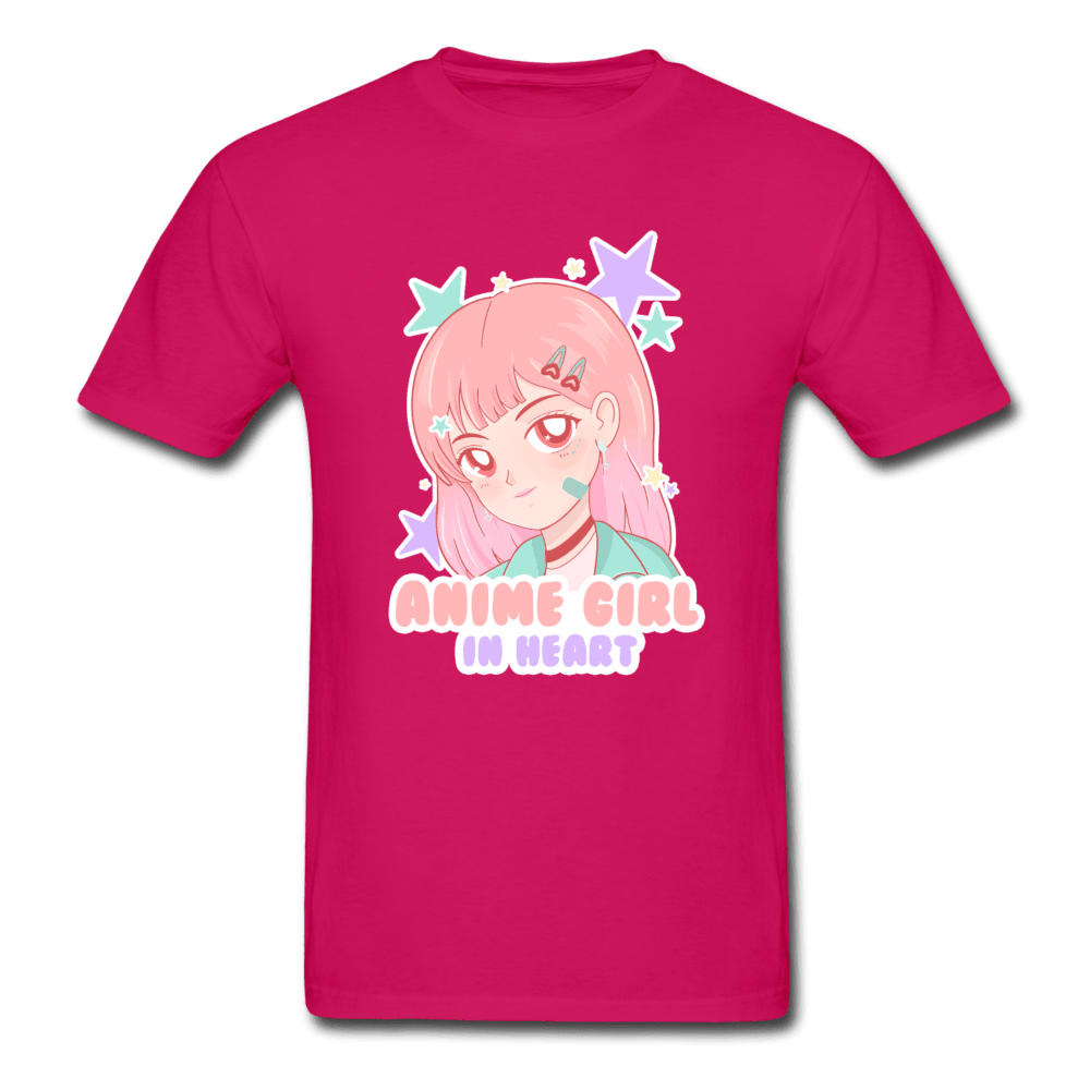 Anime Girl In Heart Cute Ultra Cotton T-Shirt - fuchsia
