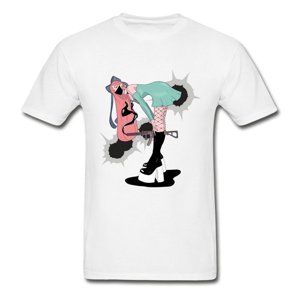 Punk Gunslinger Anime Girl Ultra Cotton T-Shirt - white