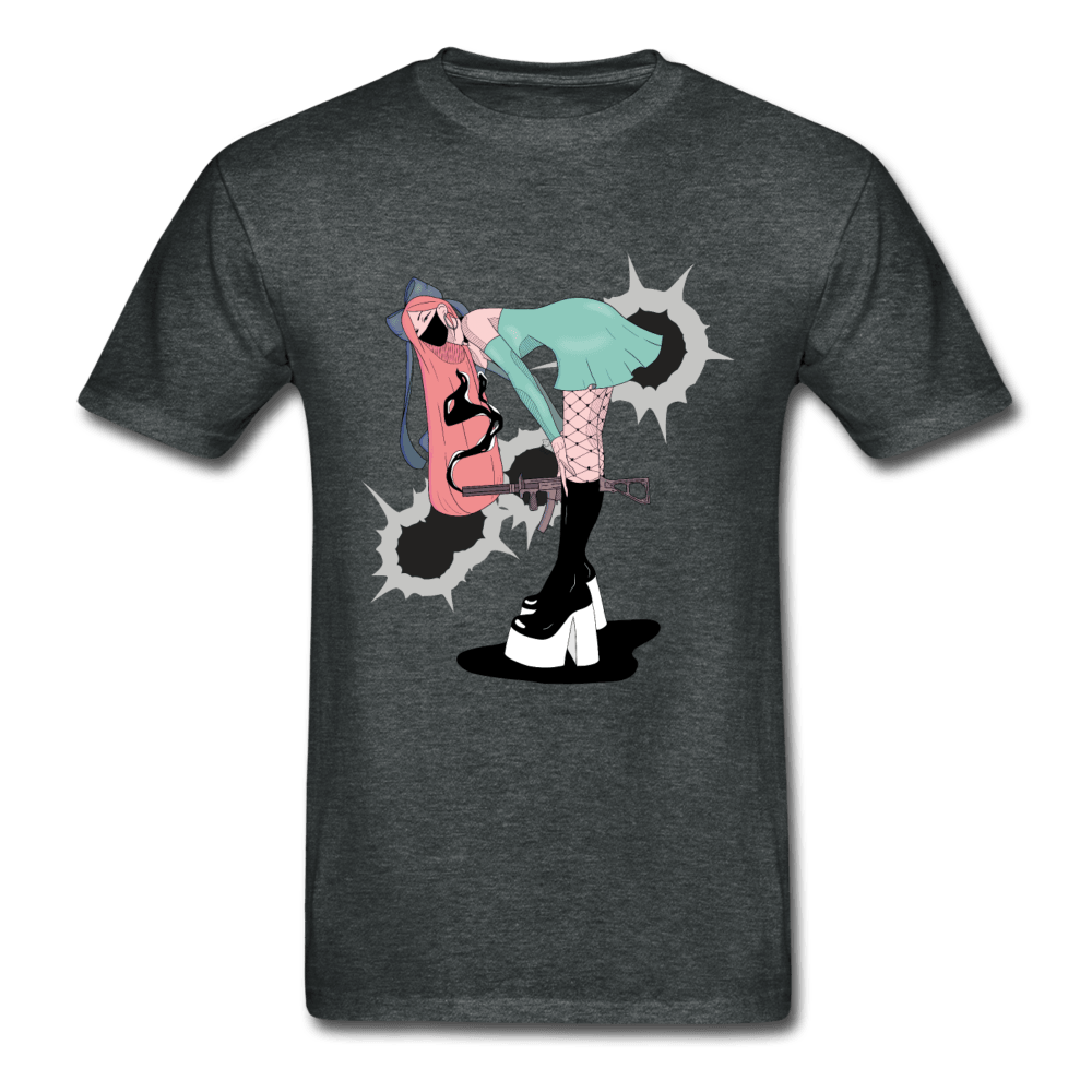 Punk Gunslinger Anime Girl Ultra Cotton T-Shirt - deep heather