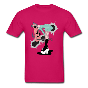 Punk Gunslinger Anime Girl Ultra Cotton T-Shirt - fuchsia