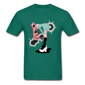 Punk Gunslinger Anime Girl Ultra Cotton T-Shirt - petrol