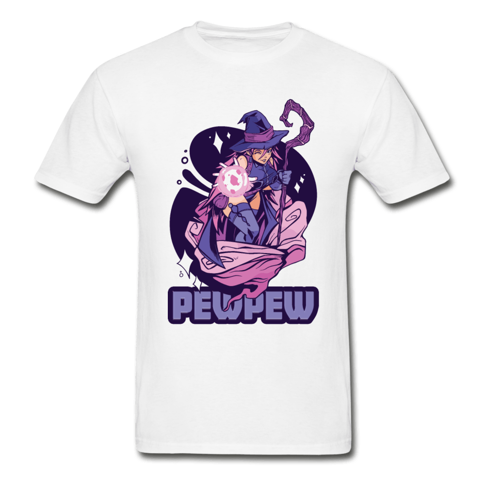 Pew Pew Magical Witch Ultra Cotton T-Shirt - white