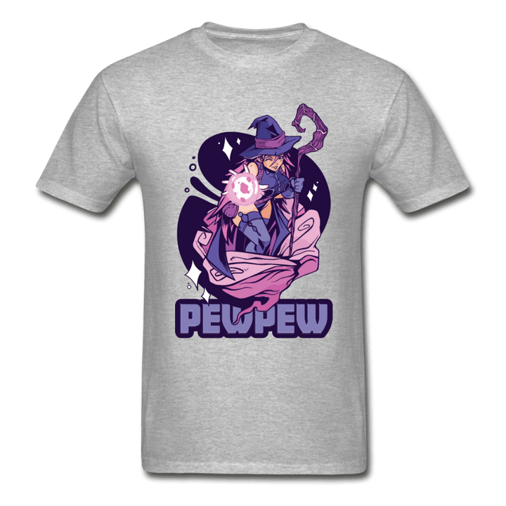 Pew Pew Magical Witch Ultra Cotton T-Shirt - heather gray