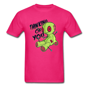 Thinking of You Voodoo Doll Funny Unisex T-Shirt - fuchsia