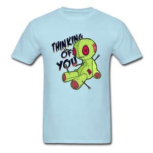 Thinking of You Voodoo Doll Funny Unisex T-Shirt - powder blue