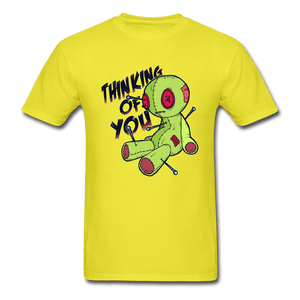 Thinking of You Voodoo Doll Funny Unisex T-Shirt - yellow