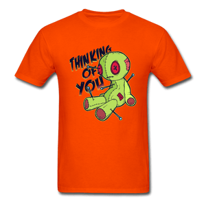 Thinking of You Voodoo Doll Funny Unisex T-Shirt - orange