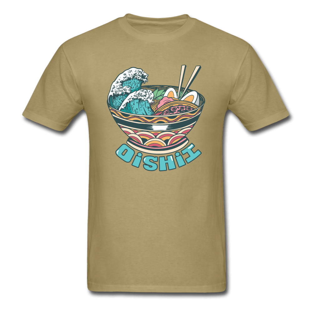 Oishii Desu! Ramen Ocean Unisex T-Shirt - khaki