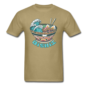 Oishii Desu! Ramen Ocean Unisex T-Shirt - khaki