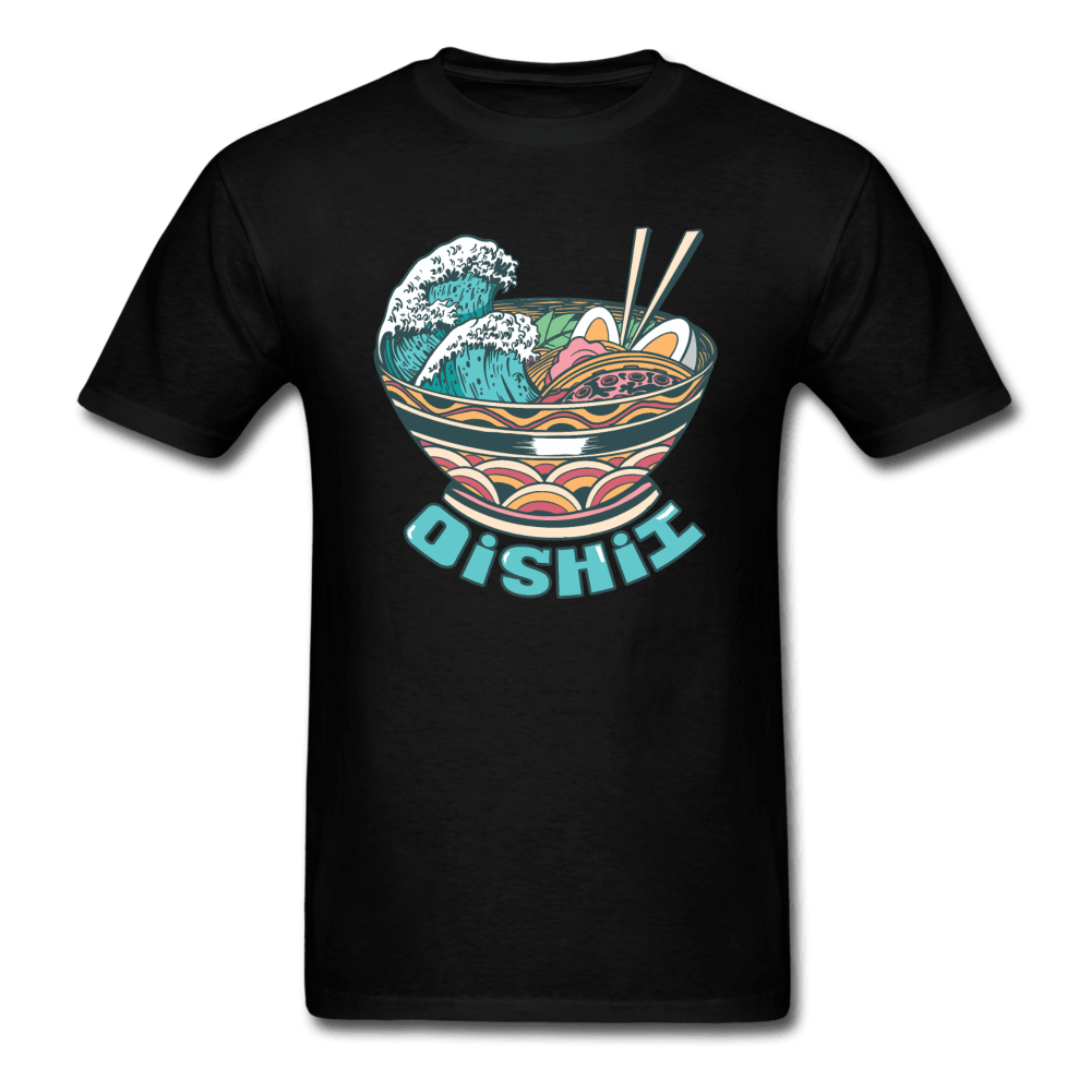 Oishii Desu! Ramen Ocean Unisex T-Shirt - black