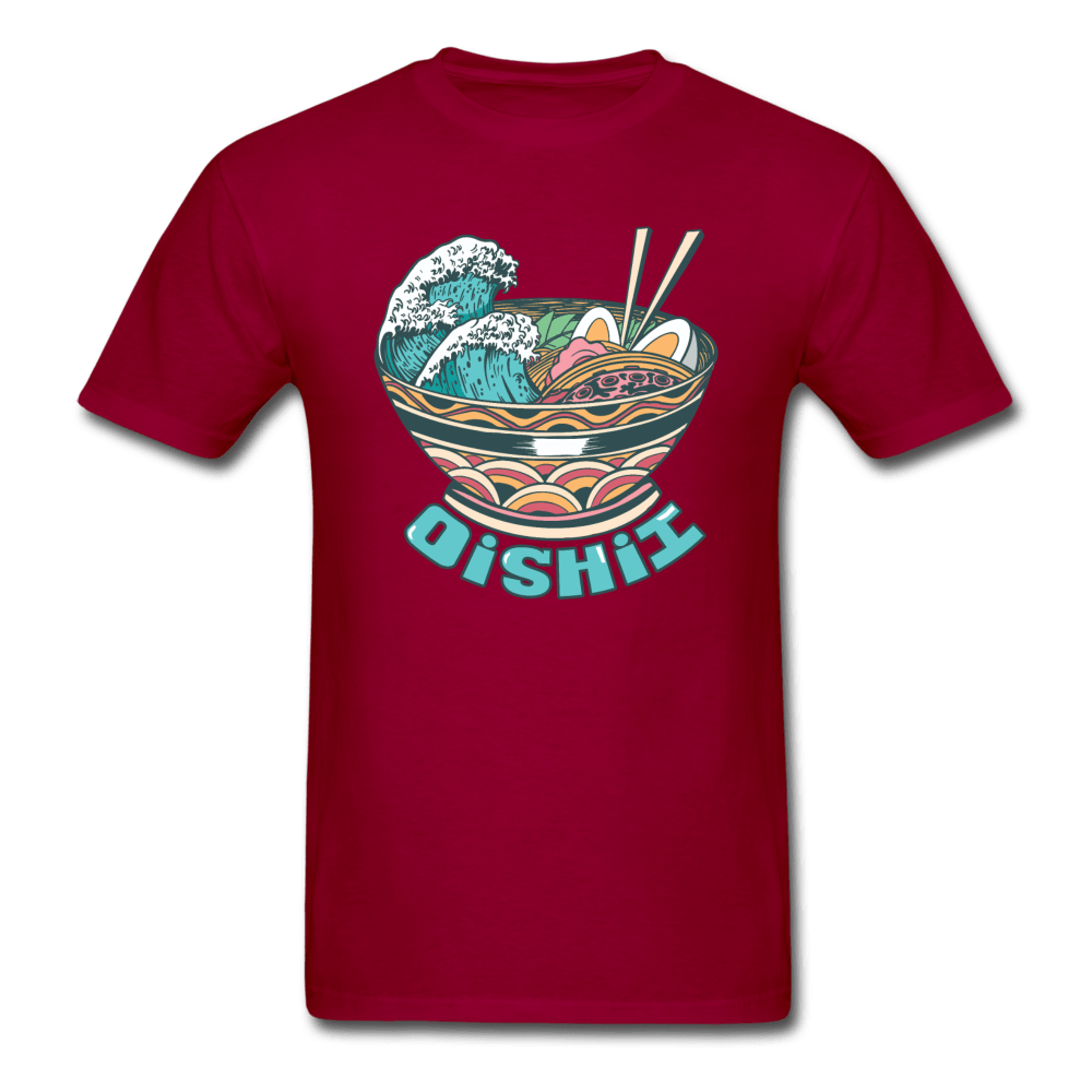 Oishii Desu! Ramen Ocean Unisex T-Shirt - dark red