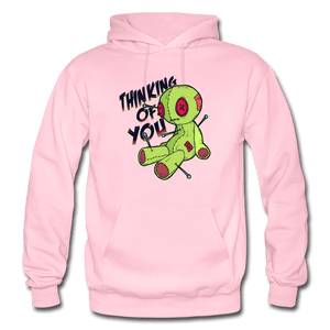Thinking of You Voodoo Doll Funny Hoodie - light pink