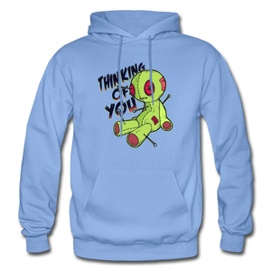 Thinking of You Voodoo Doll Funny Hoodie - carolina blue