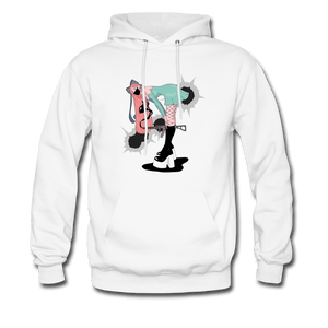 Punk Gunslinger Anime Girl Hoodie - white