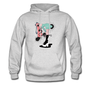 Punk Gunslinger Anime Girl Hoodie - ash 