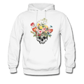 Beautiful Death Flowers & Skull Hoodie - white